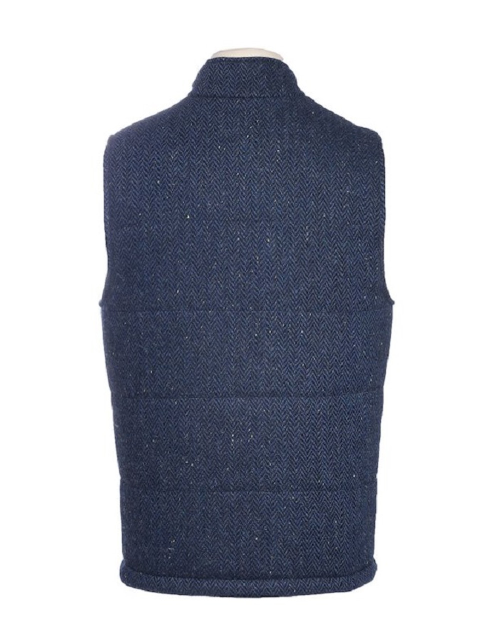 Men's Tweed Body Warmer - Blue Herringbone | Celtic Tweeds