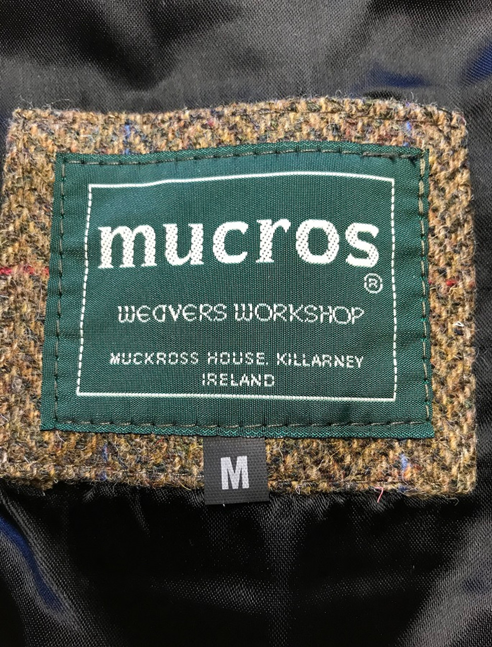 Irish Tweed Herringbone Waistcoat - Brown & Red Check | Mucros Weavers