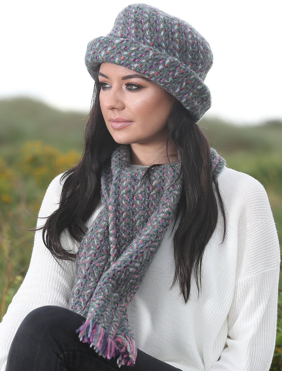 Branigan Weavers Wool Country Scarf - Connemara Light-Grey