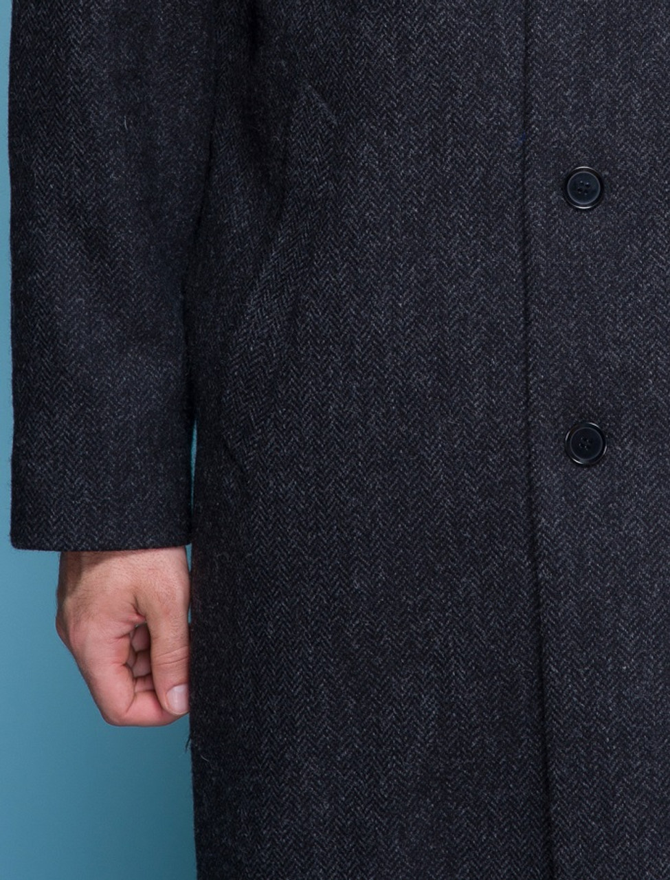 Sean Tweed Herringbone Coat - Grey Herringbone
