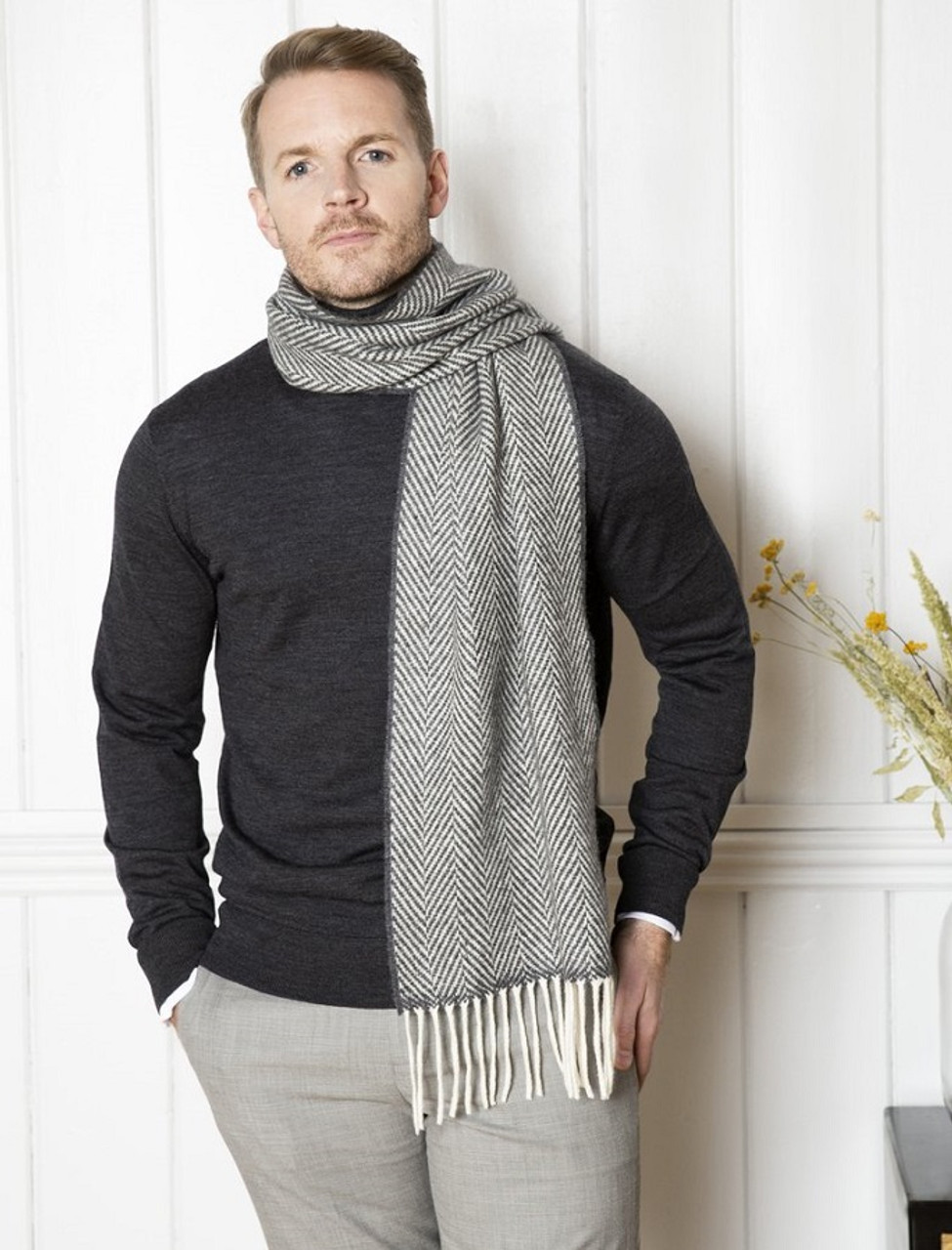 Brown Classic Knit Unisex Winter Scarf With Pockets