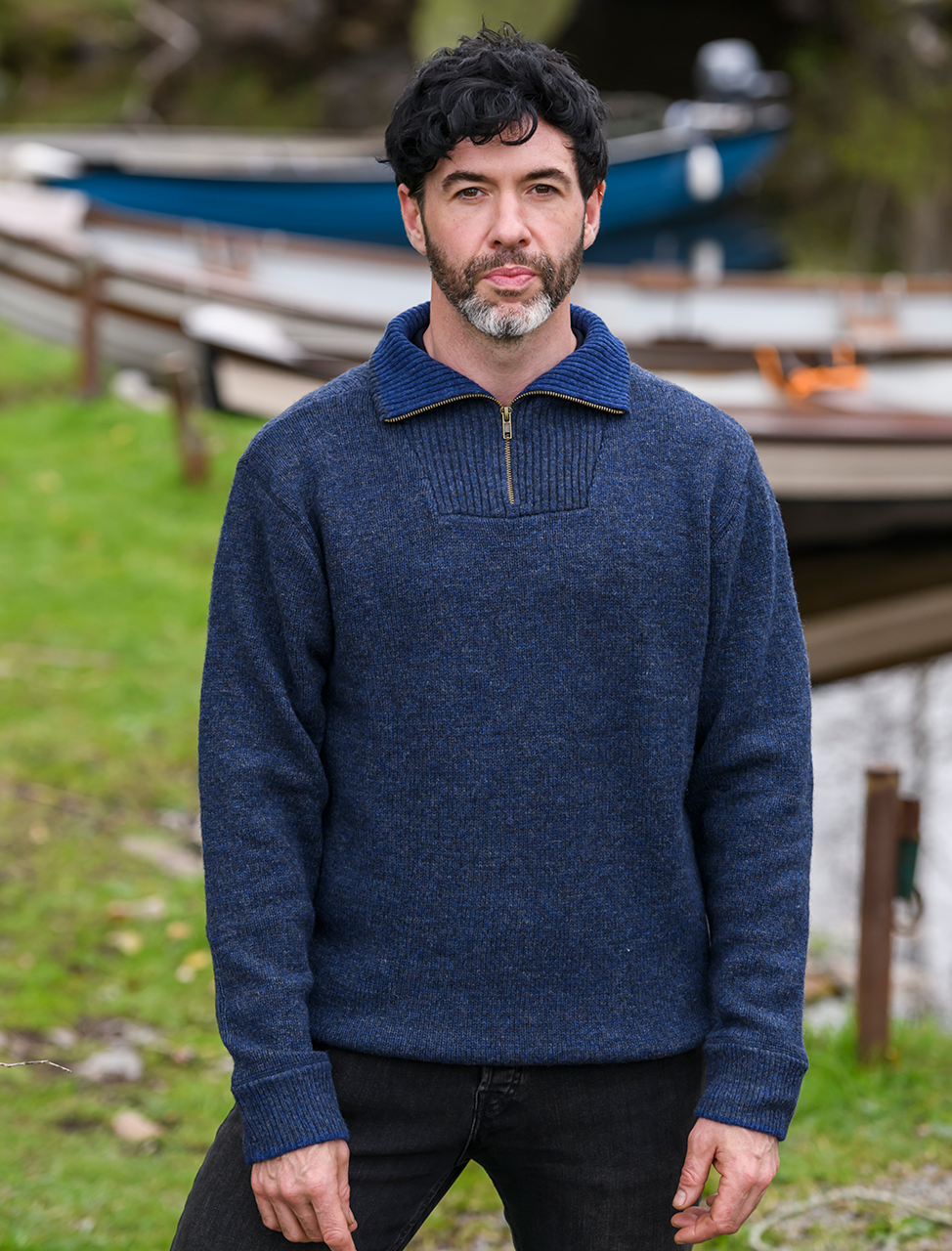 Mens Jumper Pringle Wool Jumpers Half Zip Thick Woolen Jumpers