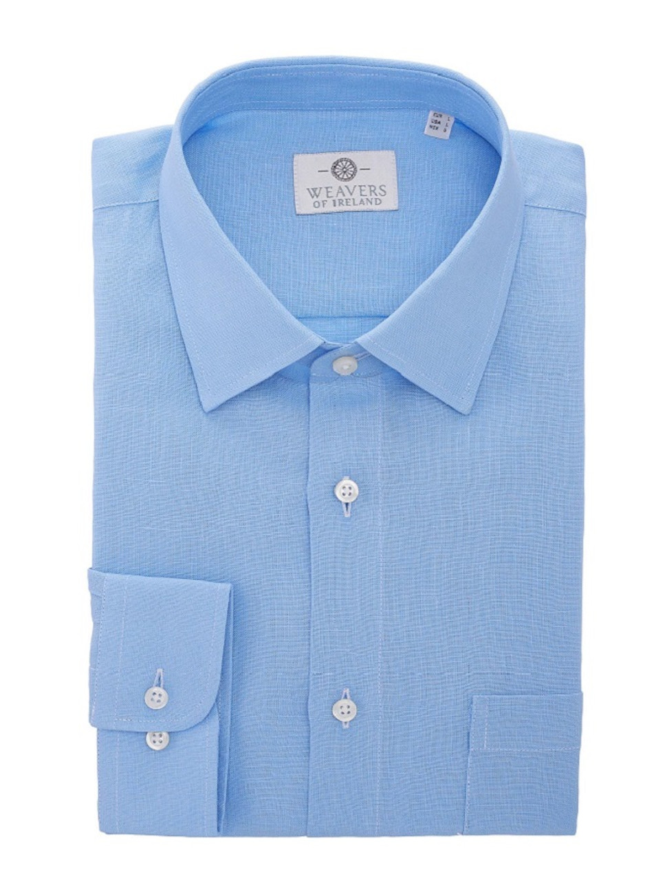 Classic Pure Irish Linen Shirt - Cool Blue