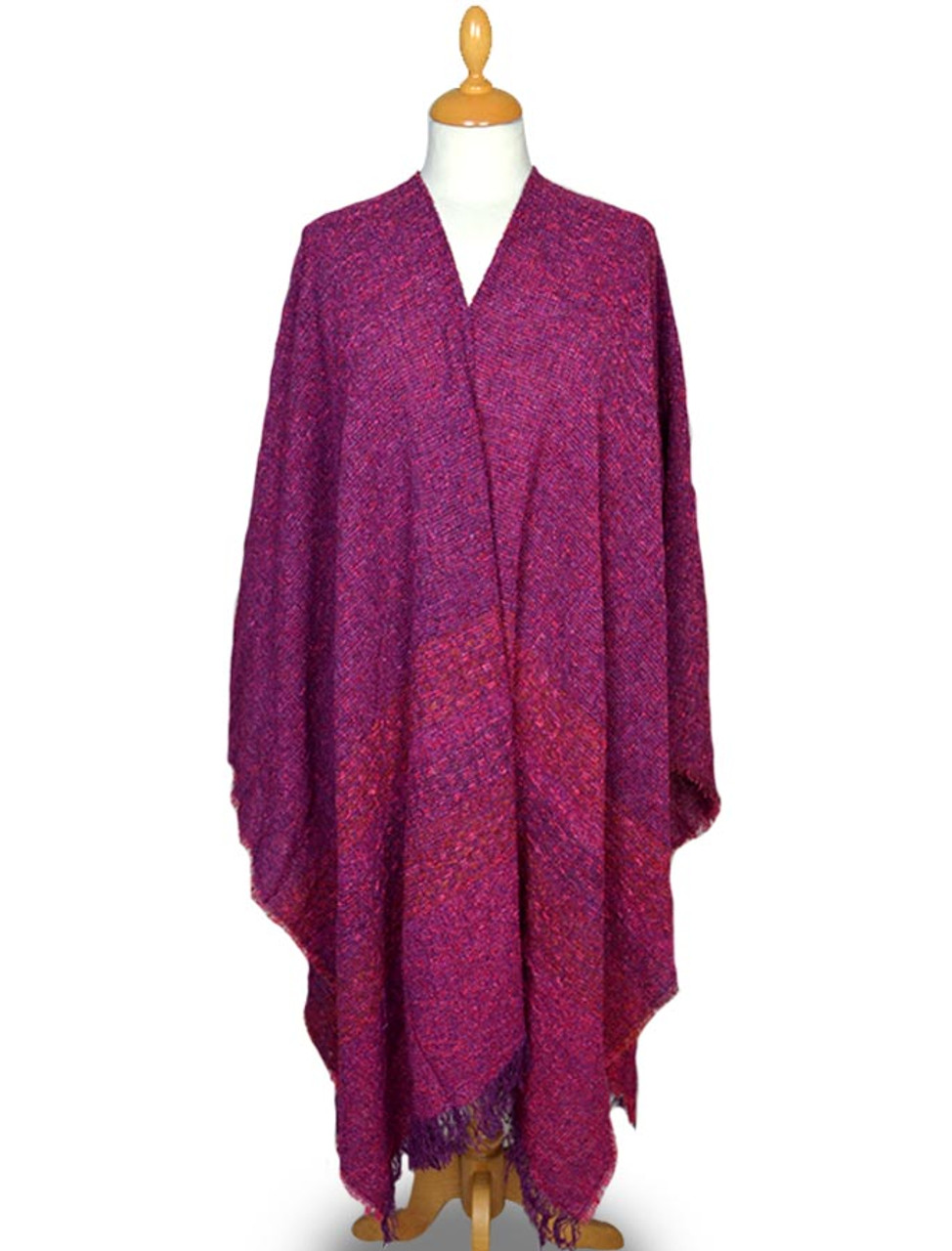 Lambswool Celtic Ruana Wrap - Sunset Pink | Kerry Woolen Mills