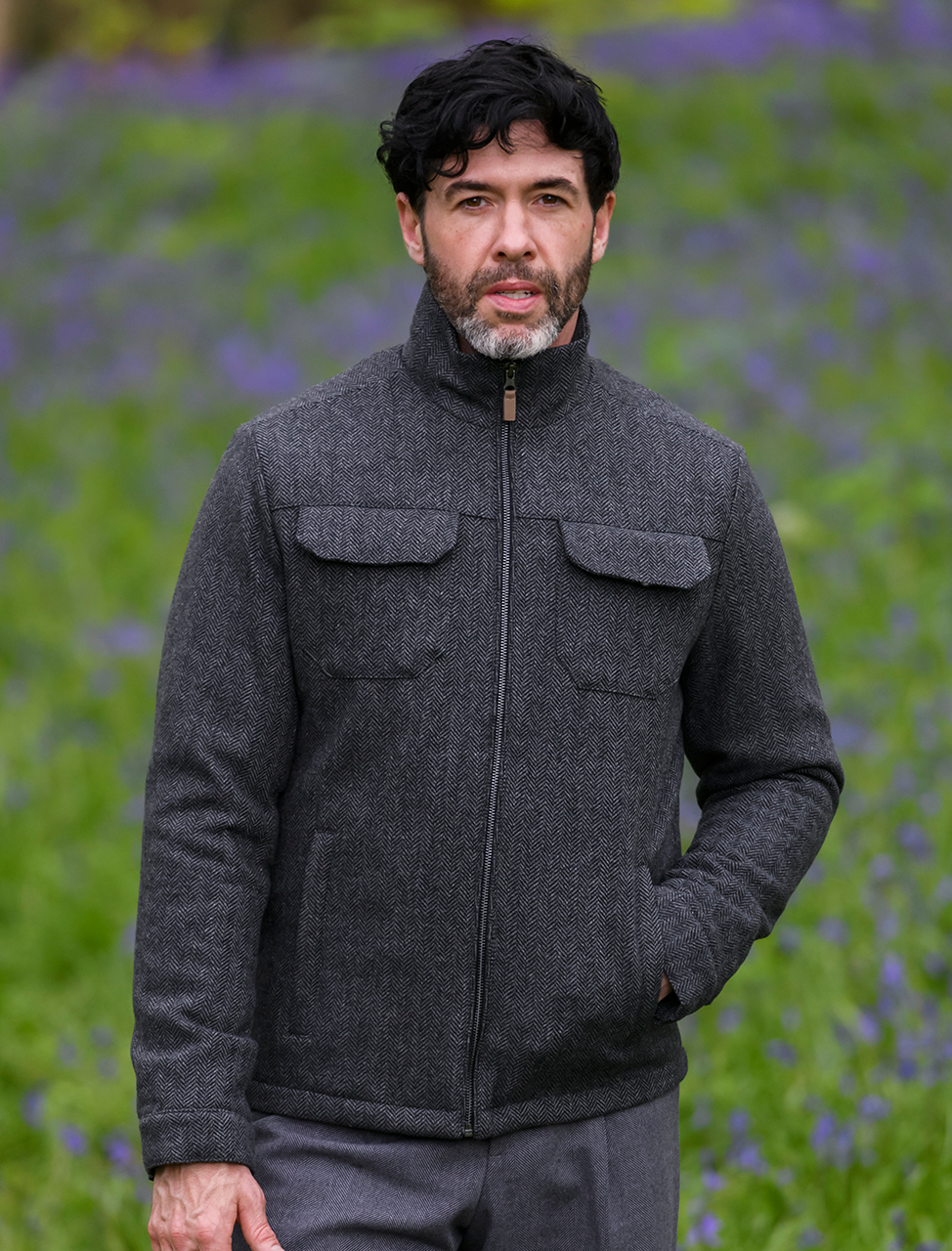 ジャケット・アウター raughlow cocoon tweed jaket(navy) FW24P_SACAI_TWEEDJACKET_OFFWHI