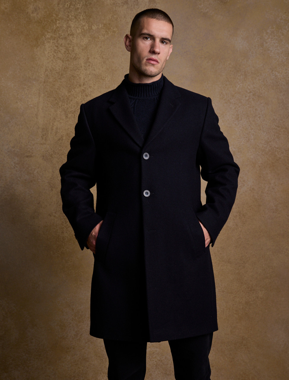 Trench Coat Mens Three Quarter Length Waterproof Coat Owen Tweed