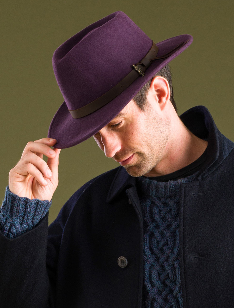 Men's Boston Jack Wool Felt Hat - Plum