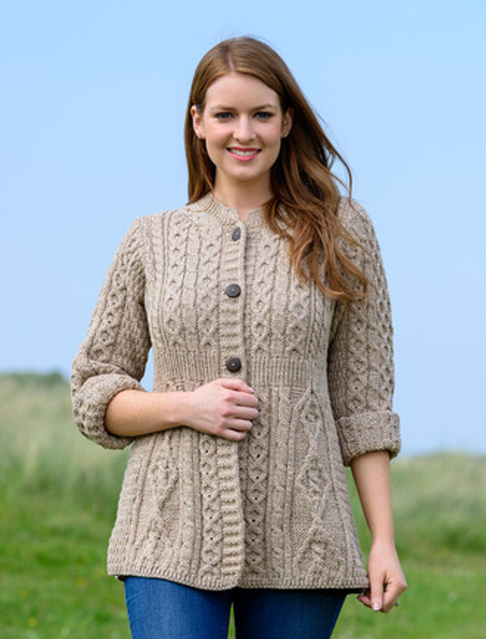 Women's Merino Wool A-Line Fit Cardigan - Weavers of Ireland