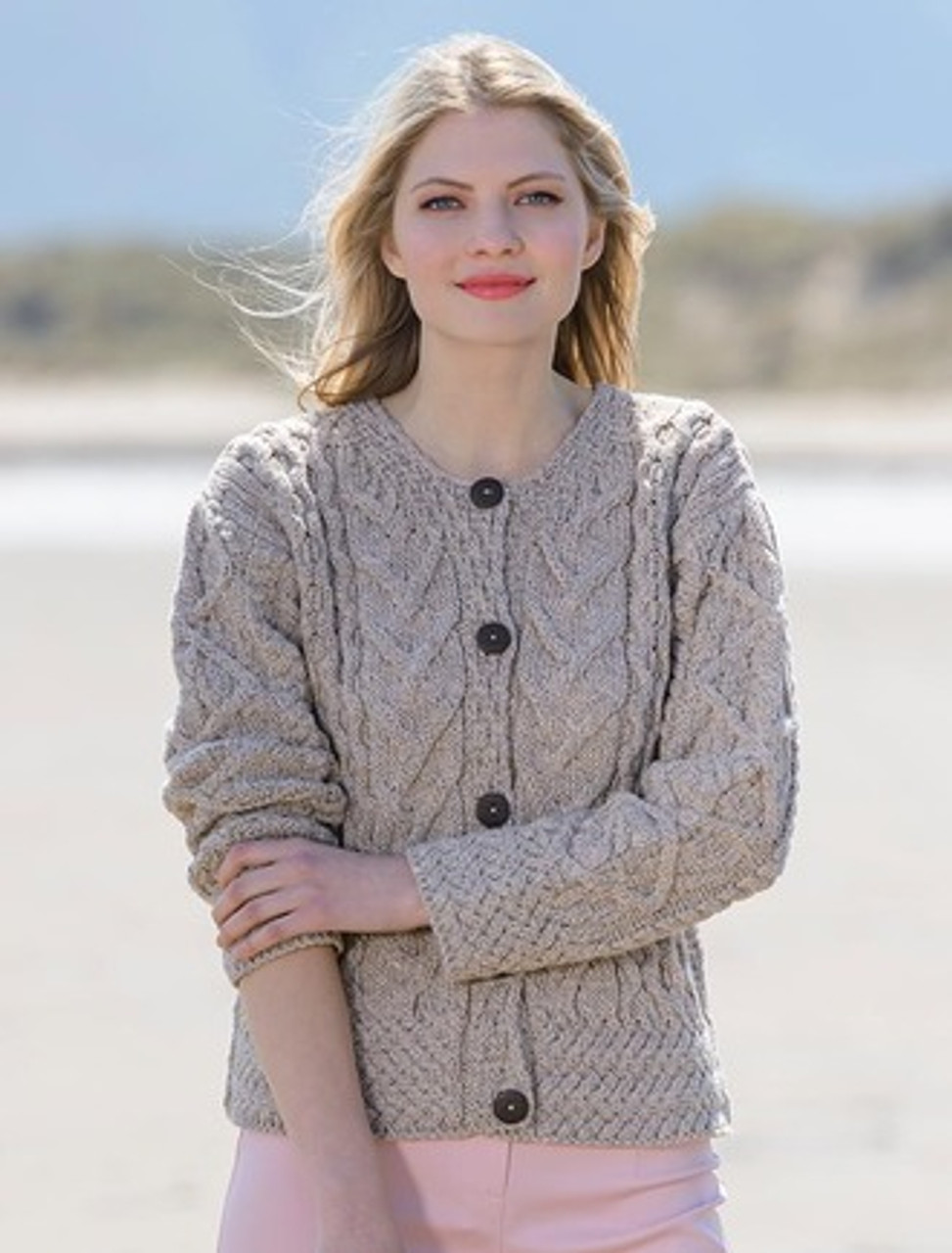 Aran Cable Knit Cardigan - Weavers of Ireland