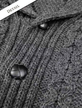 Men's Shawl Neck Diamond Cardigan Weavers of Ireland