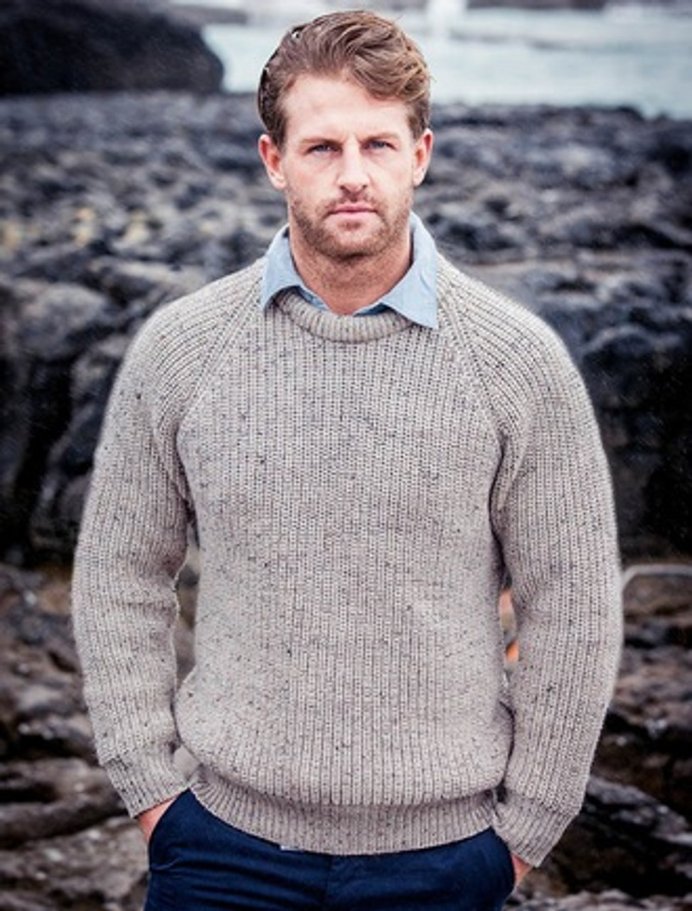 Irish Fishermans Ribbed Sweater - Weavers of Ireland