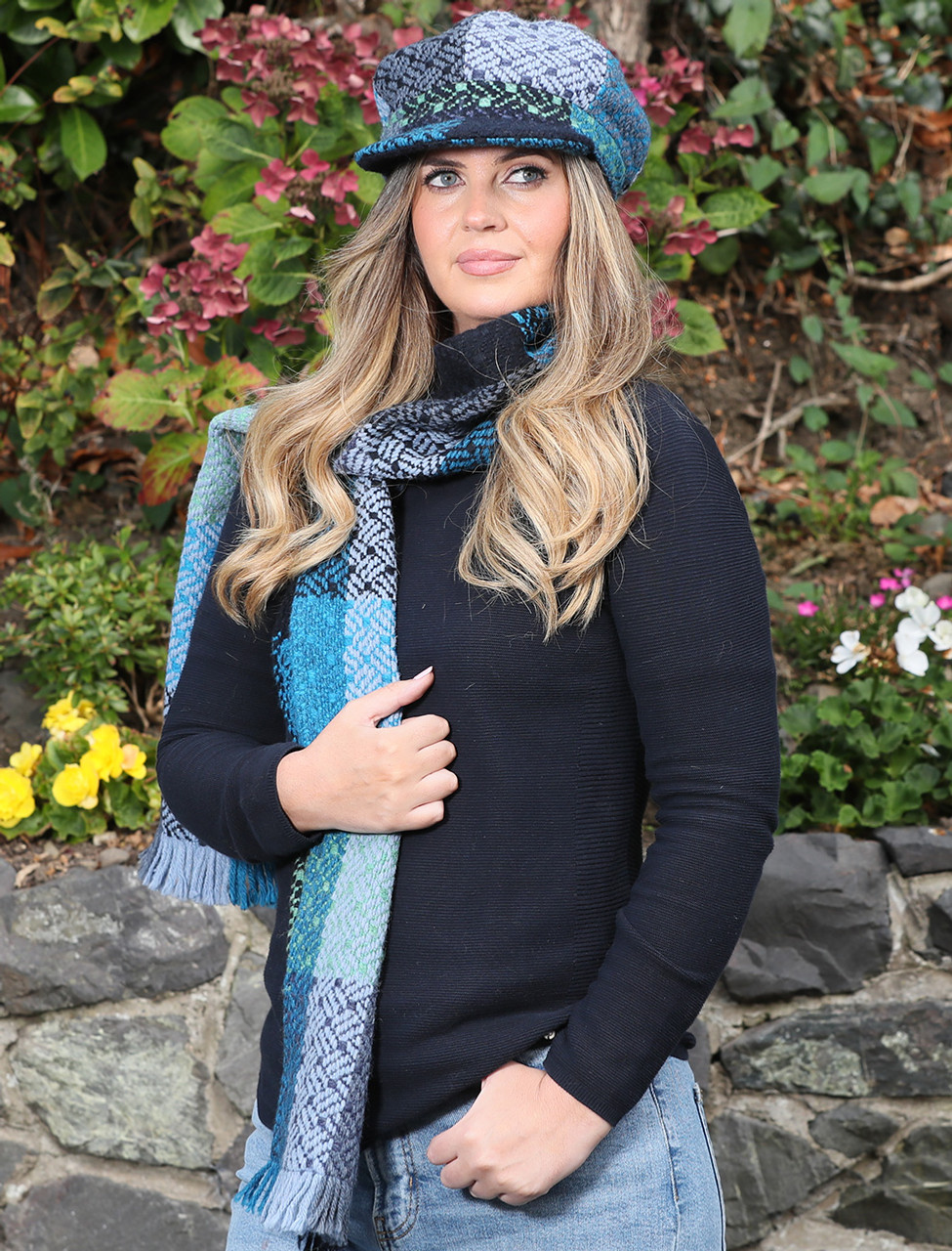 Ladies Wool Peaky Blinders Hat Tara Blue Branigan Weavers