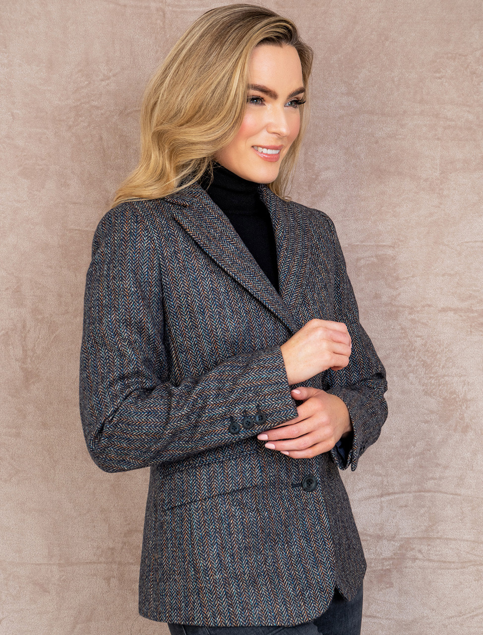 Tara Tweed Hacking Jacket - Blue Moon | Weavers Of Ireland