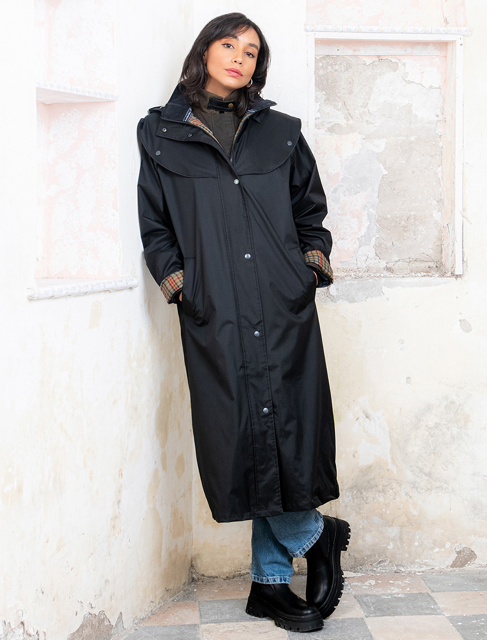 Long waterproof ladies coat sales with hood