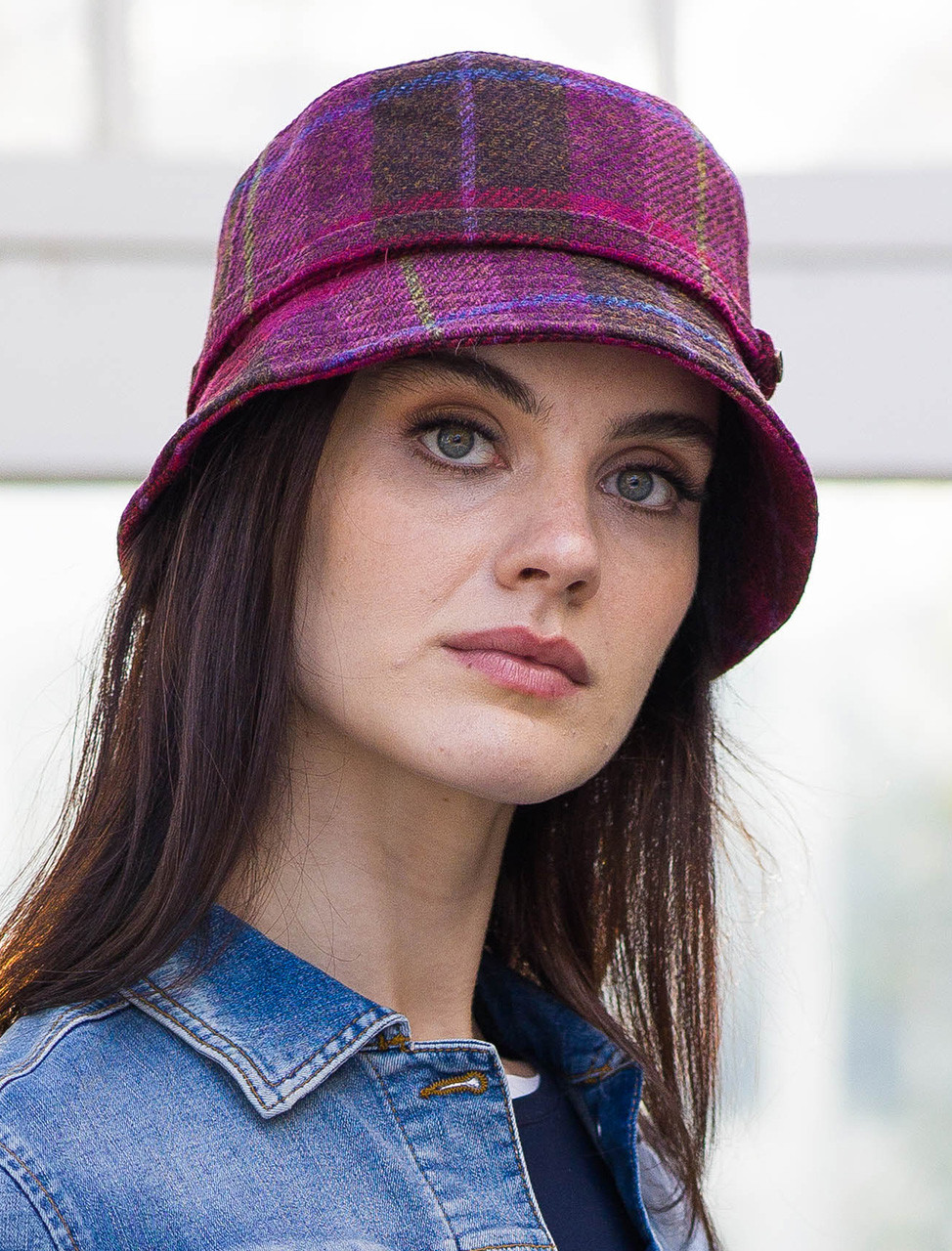 Summer Linen Plaid Bucket hat