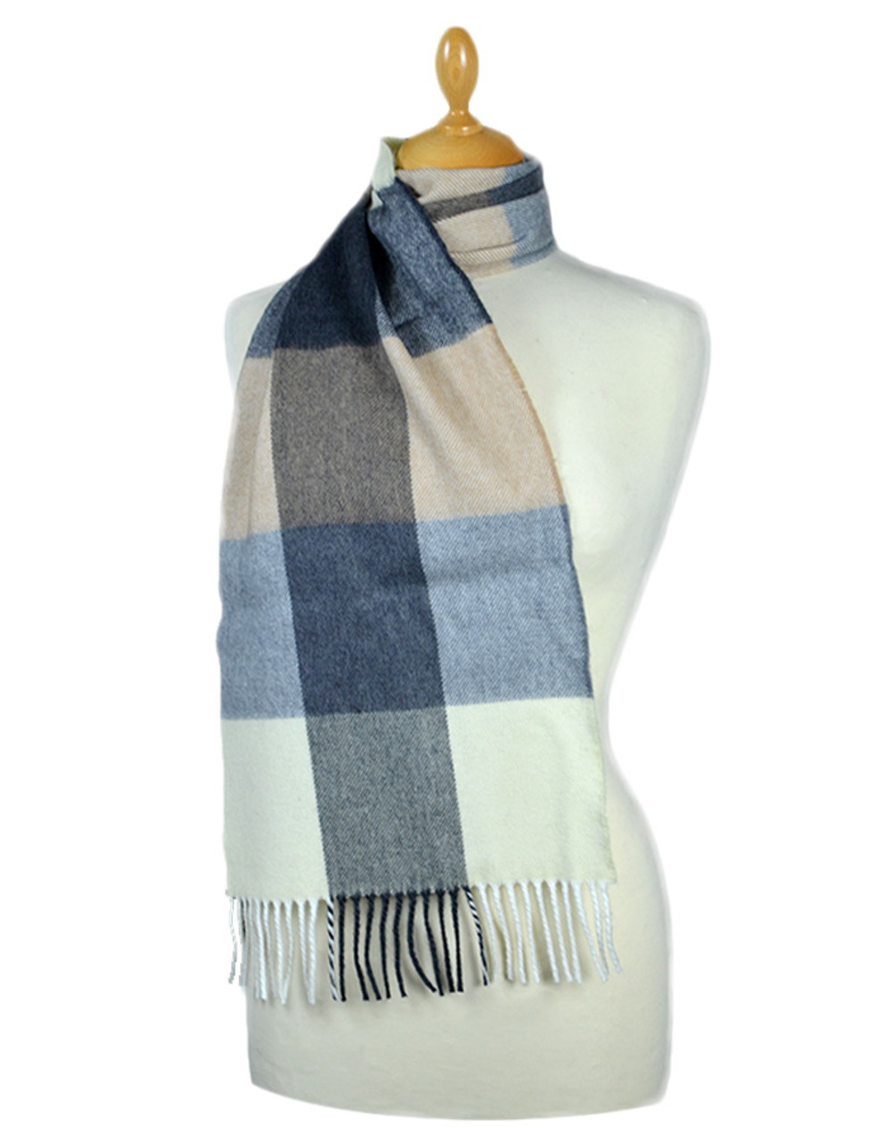 beige check scarf