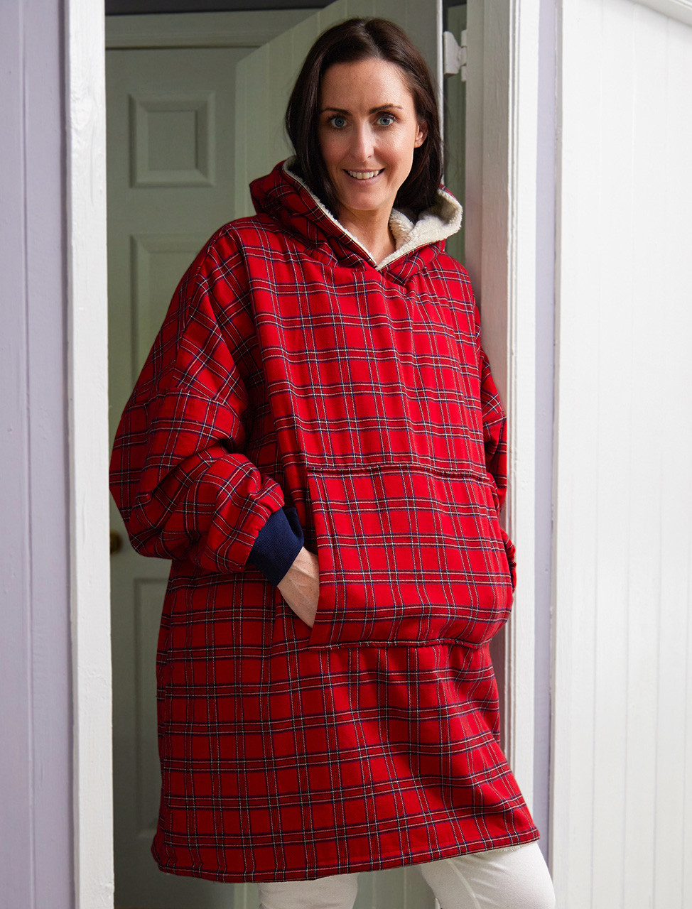 Red 2025 tartan hoodie