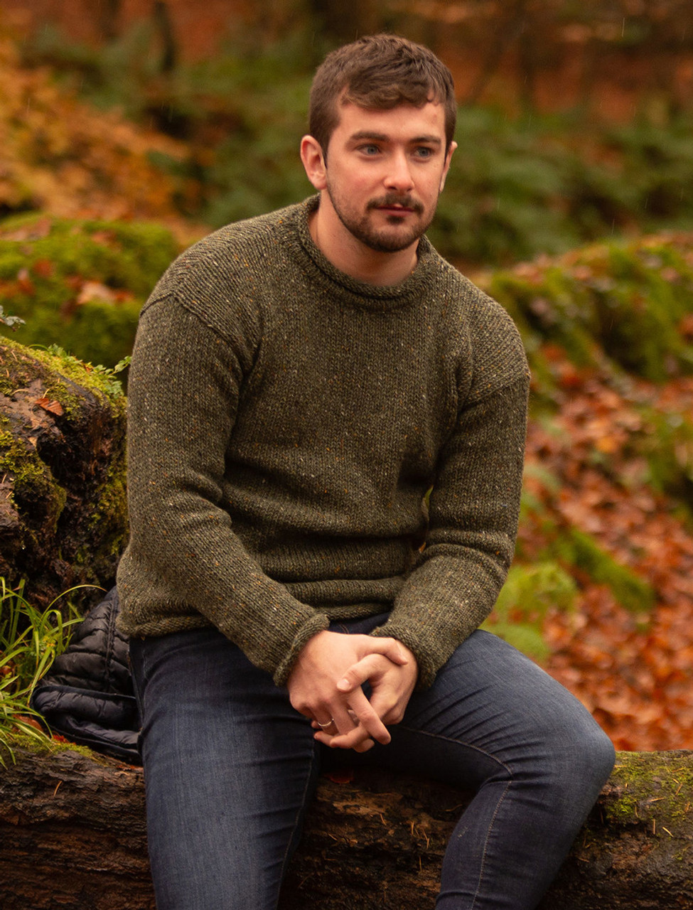 Mens Wool Turtleneck Sweater - Weavers of Ireland