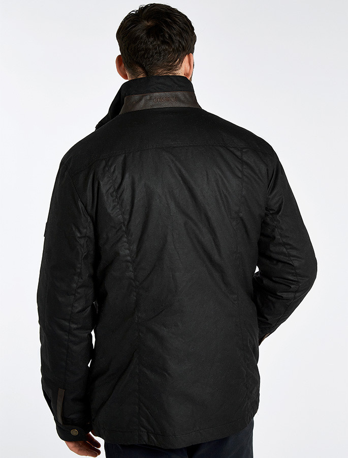 Carrickfergus Men's Waxed Jacket Black Weavers Of Ireland