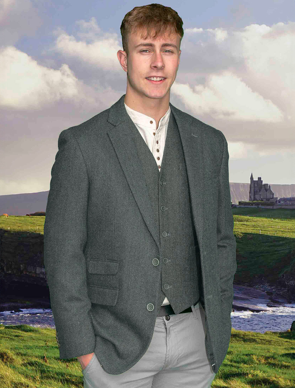 Irish Wool Tweed Sport Jacket - Charcoal