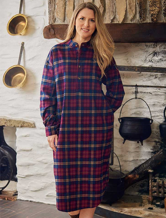 Plus Size Flannel Nightgowns Long Sleeve Cotton Nightgowns Flannel