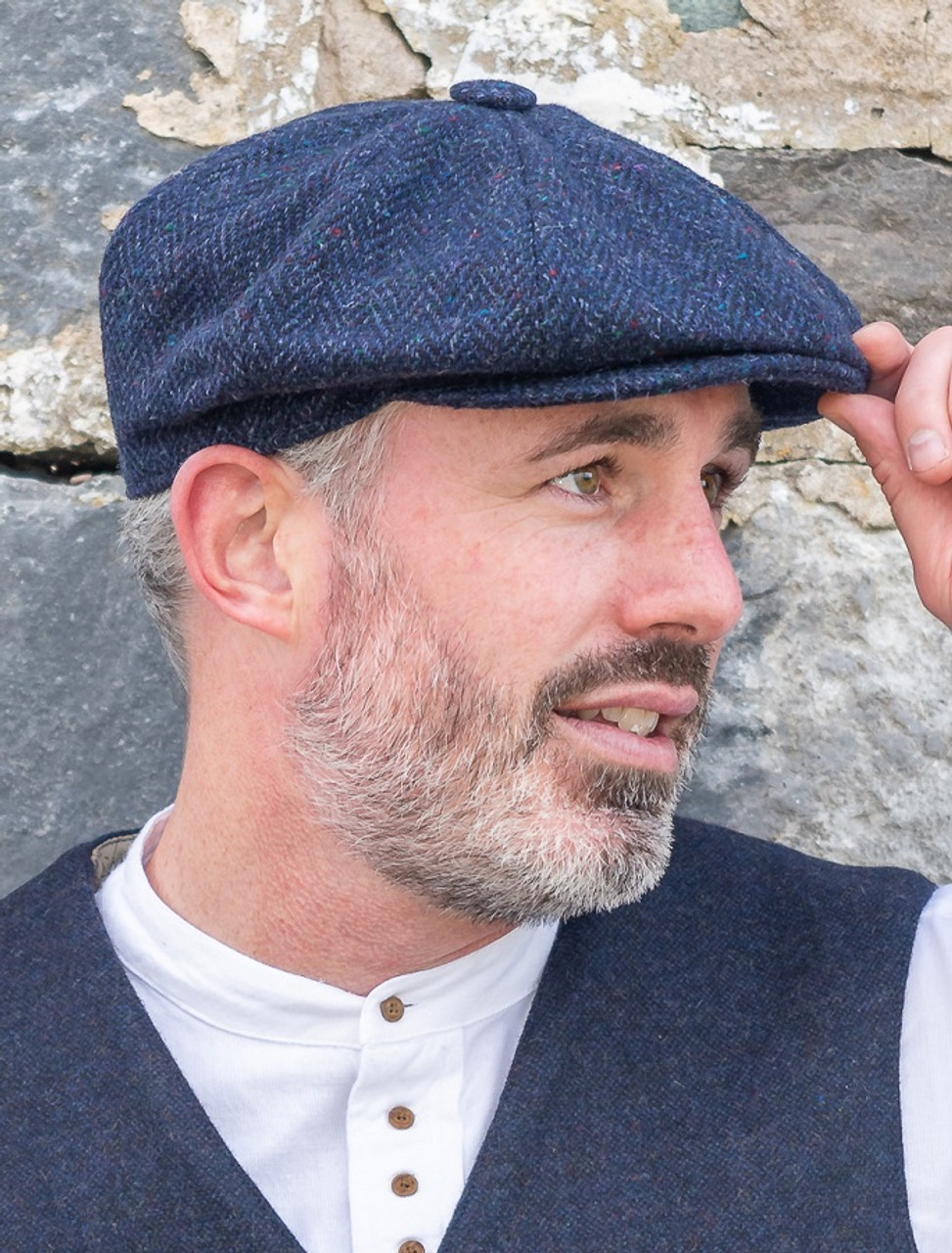 Verzorgen Uitwisseling vernieuwen Donegal Tweed Men's Driving Cap - Navy | Aran Sweater Market