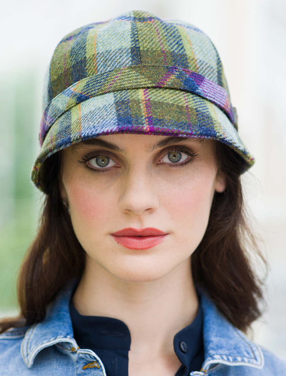 Ladies Tweed Flapper Cap - Multi Vernal Plaid | Mucros Weavers