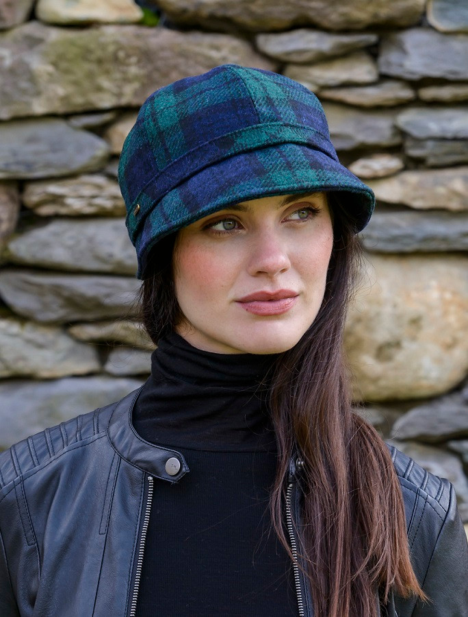Ladies Tweed Flapper Cap - Blackwatch 