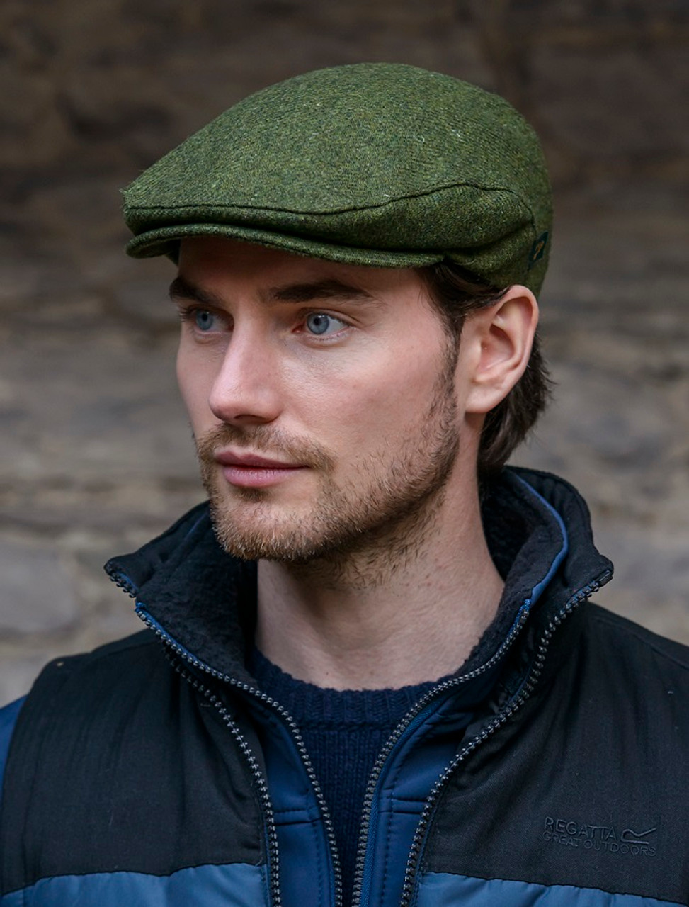 mens green flat cap