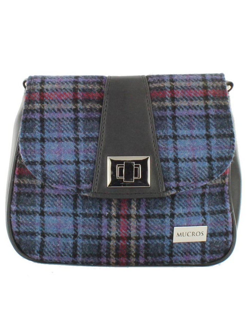 blue tartan bag