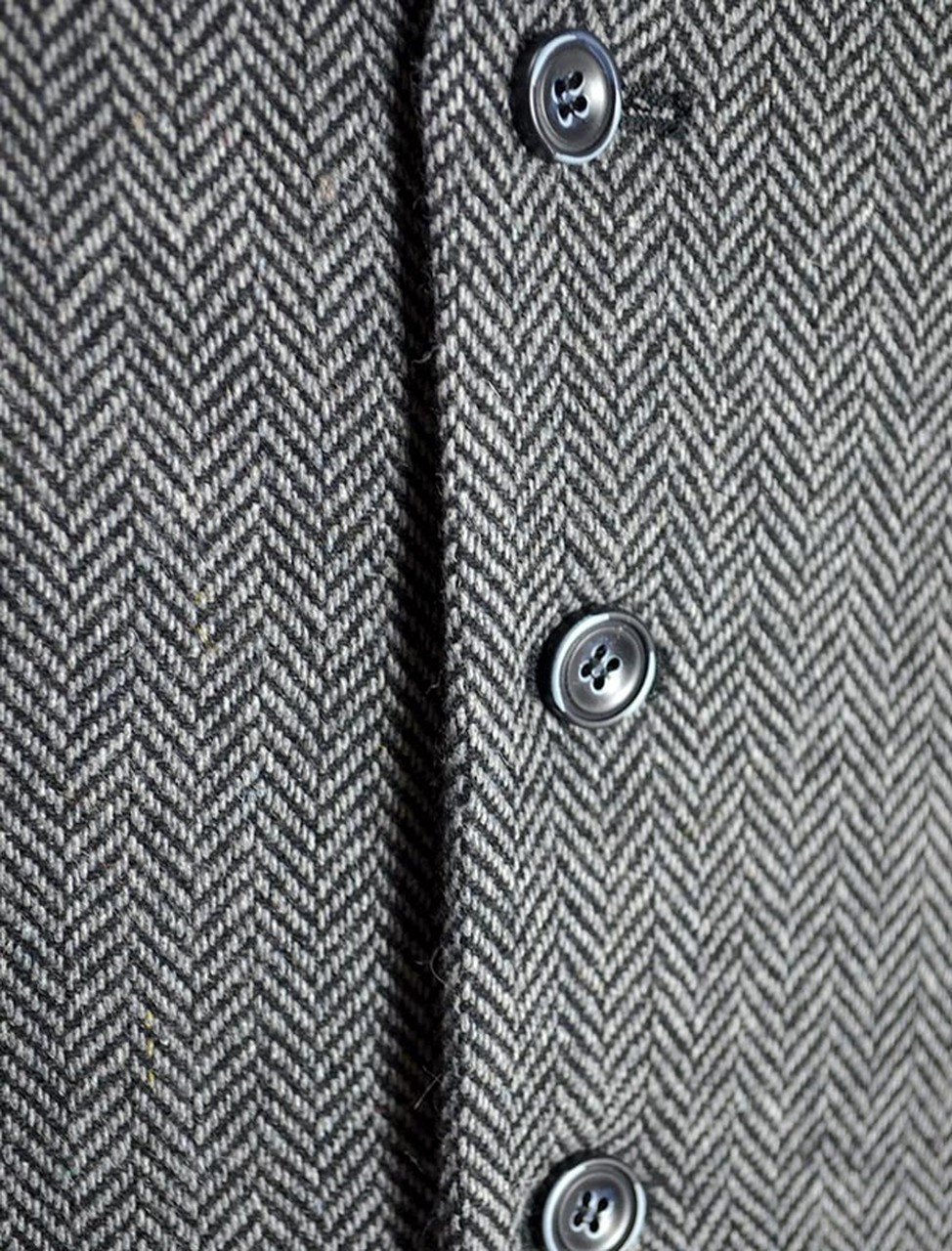 Tweed Herringbone Waistcoat - Grey
