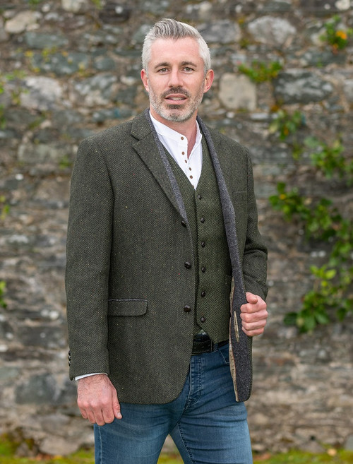 Ryan Navy Classic Fit Irish Tweed Jacket | | Aran Sweater Market