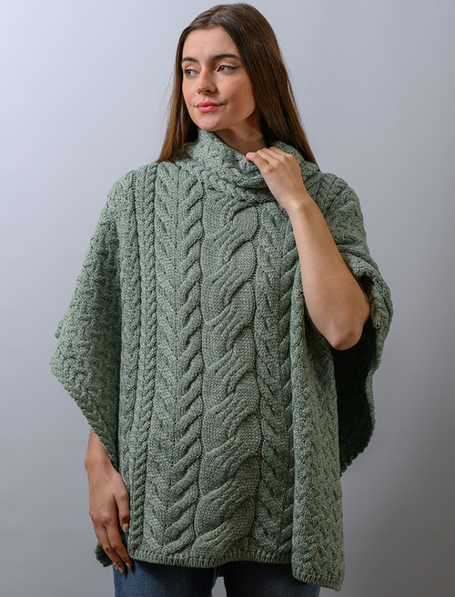 Super Soft Cowl Neck Poncho | Aran Sweater Market