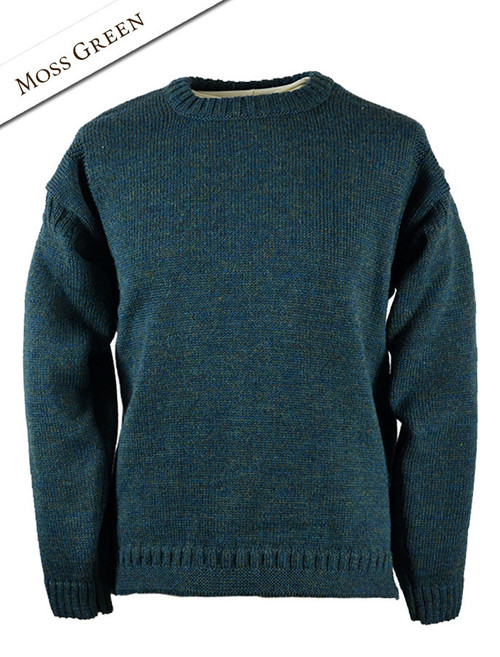 Aran Sweater Market Mens Crew Neck Guernsey Sweater