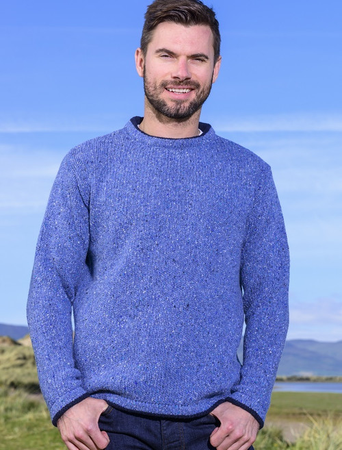 Mens Donegal Wool Roll Neck Sweater