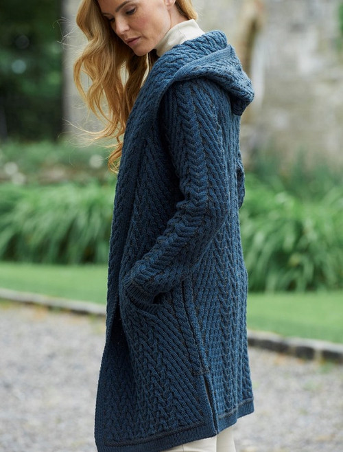 Ladies Herringbone Design Shawl Hood | Aran Sweater Market