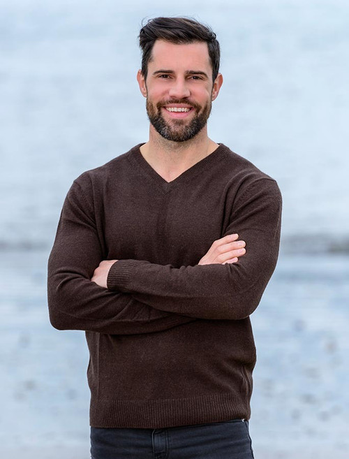 lambswool v neck jumper mens