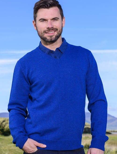 Mens Lambswool V-Neck Sweater