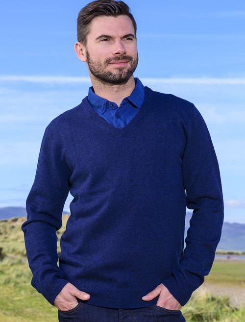 Mens Lambswool V-Neck Sweater