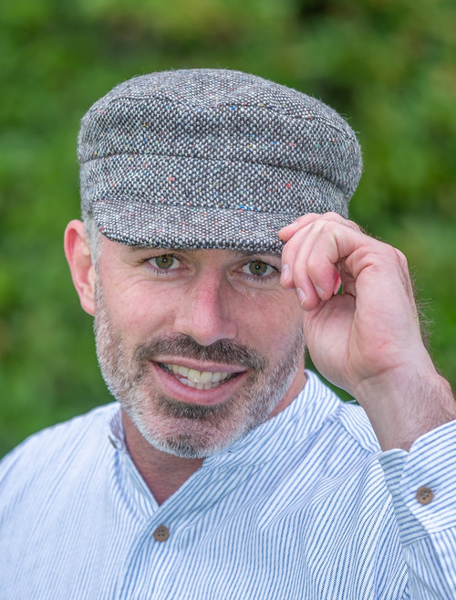 Tweed Skipper Cap- Granite Grey Salt & Pepper | Hanna Hats Of Donegal