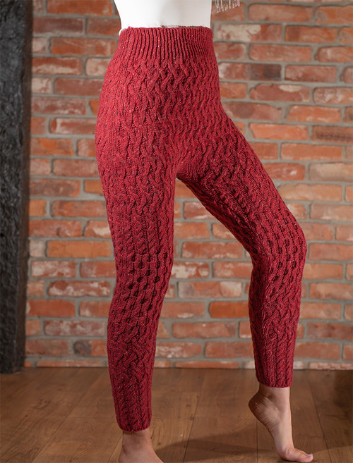 Wool cashmere aran cable leggings clearance