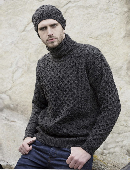 Mens Wool Turtleneck Sweater - Weavers Of Ireland