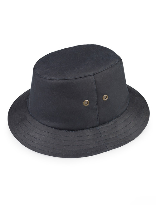 Waxed Walking Hat - Navy | Mucros Weavers