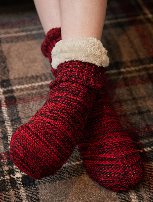 Donegal Fleece Lined Wool Socks - Fuchsia