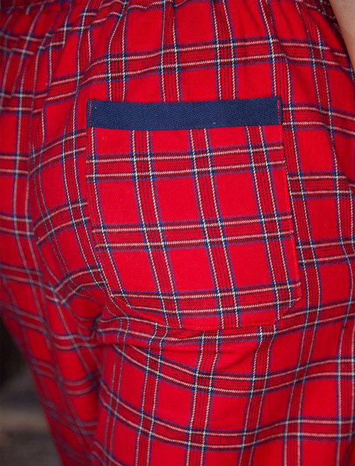 Men's Irish Flannel Lounge Pants - Red Tartan | Weavers Of Ireland