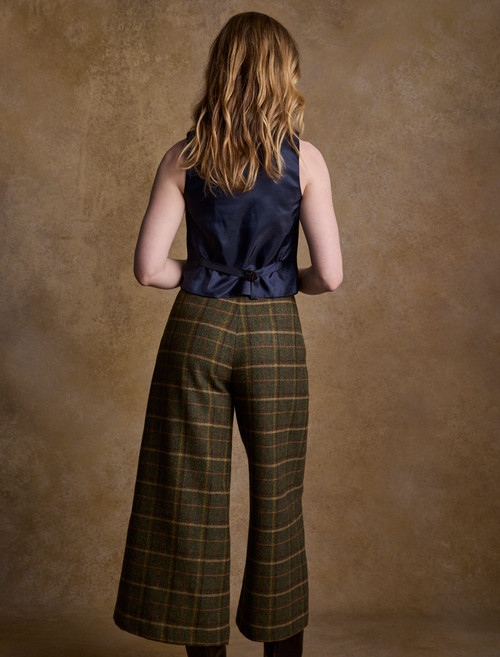 Enya Tweed Culottes - Green Country Check | Jack Murphy