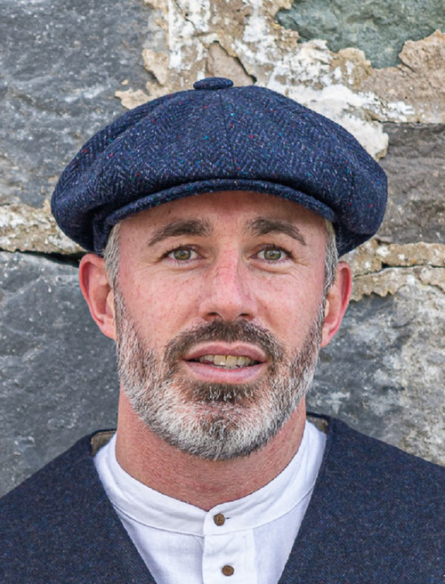 Donegal Tweed Men's Driving Cap - Navy 