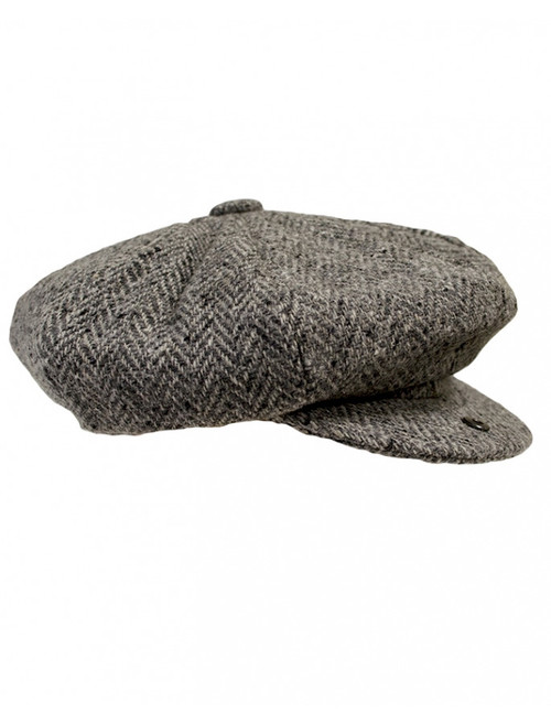 Donegal Tweed Men's Driving Cap - Silver | Aran Sweater Market