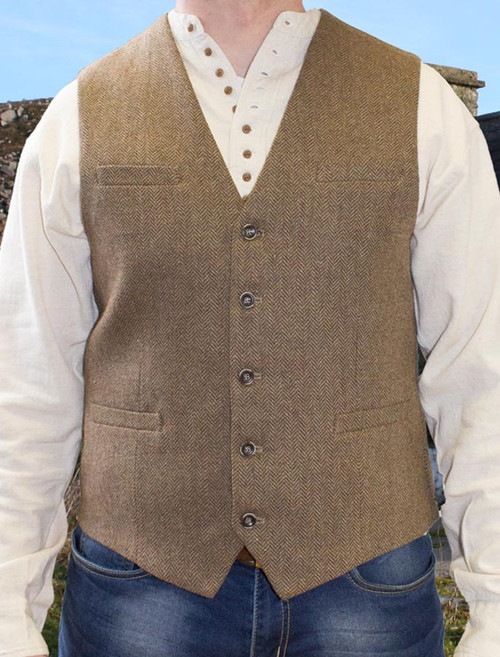 Tweed Waistcoat - Grey | Mucros Weavers