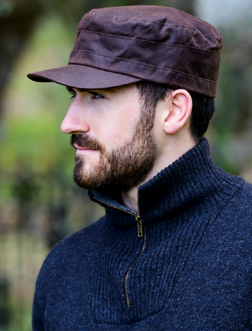 Fisherman Waxed Cap - Black | Mucros 